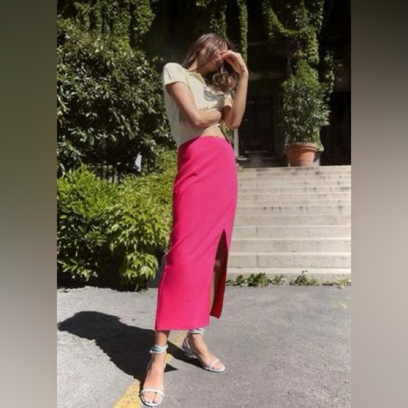 NWT. Zara Light Blue Leather Tubular Straps Heeled Sandals. Size 10. - Picture 7 of 8